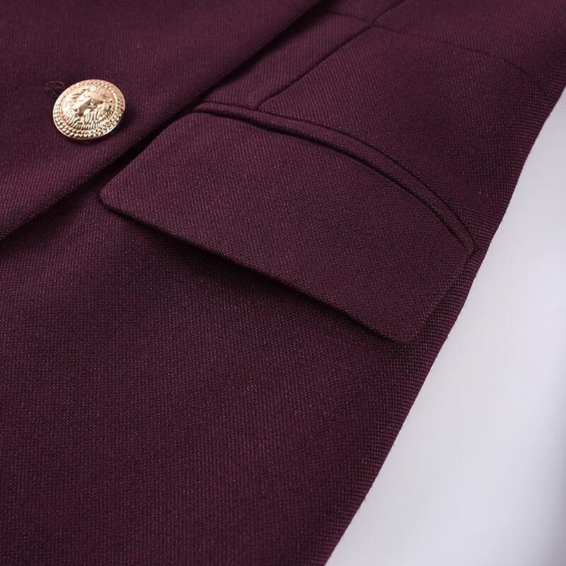 Troloman Elegant Retro Double-Breasted Suit Dress