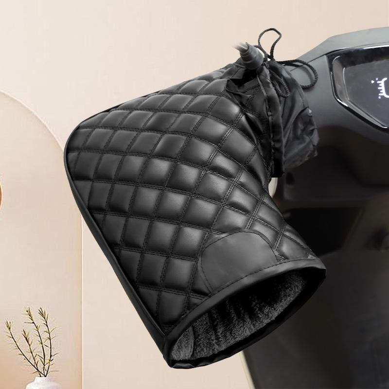 

Thick Cotton Electric Motorcycle Handle Cover - Winter Warm Waterproof Windproof, Durable Electric Scooter Gloves for Cold Rides чорний