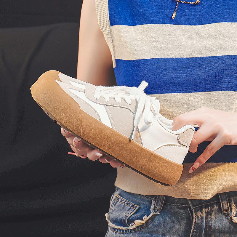 Niche platform big head ugly cute breadboard shoes retro trendy shoes Baijingting fluffy shoes