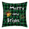 New Christmas Short Plush Pillow Cover Peach Skin Digital Printing Cushion Cover Christmas Snowman Pattern