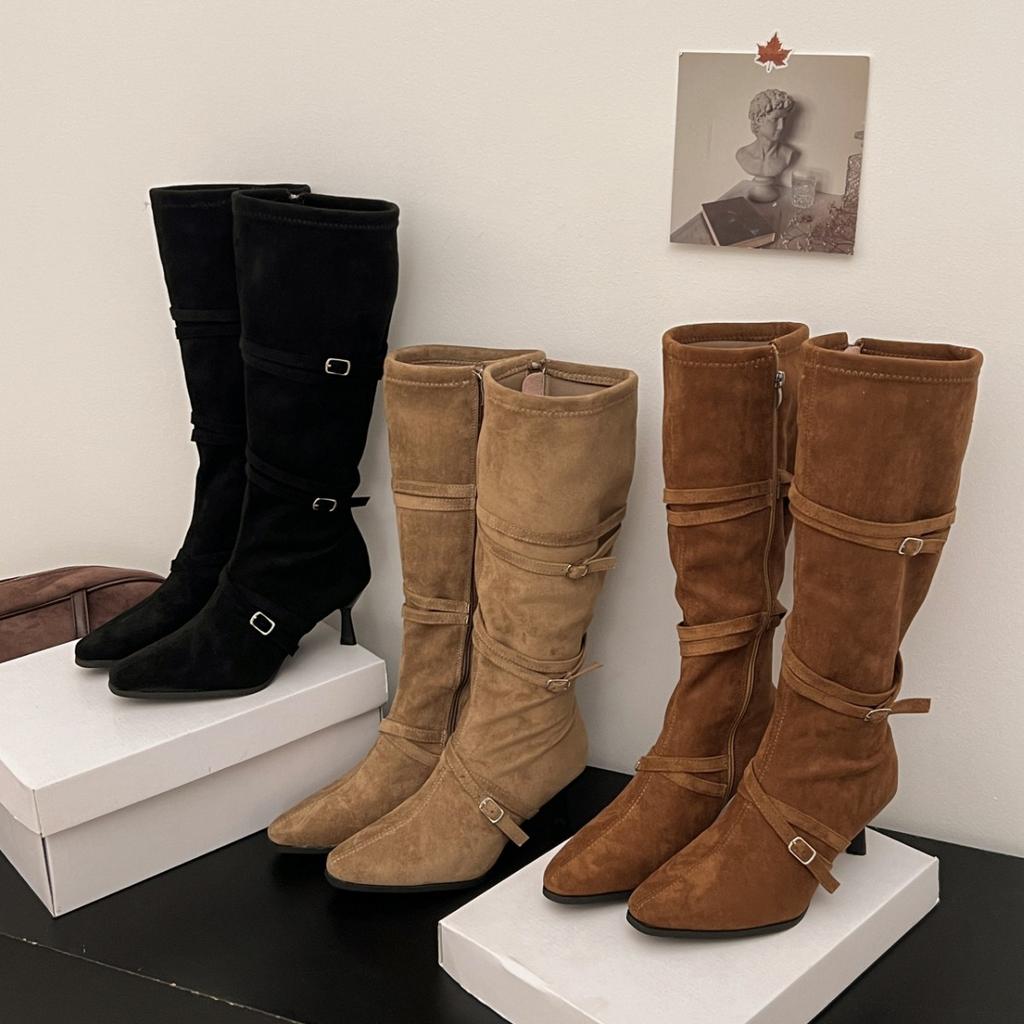 Women's British style long fashion hundred soft elastic comfortable ankle boots shock absorption non-slip casual sports Martin boots