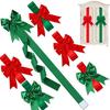 1/12pcs Christmas Ribbons Bows Cabinet Door Hanging Bows Ribbons Front Door Decorations Large Bows Xmas New Year Home Ornaments