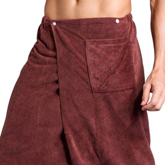 Toalla de Baño de Microfibra para Hombre con Bolsillo Absorbente Cálida Cubre Partes Íntimas Elástico