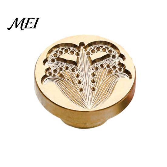 Greeting Card Sealer Wax Seal Stamp, Vintage Plant Pattern Head, Durable Flower Embossing Stamp Copper Head Replacement, for Envelope And Cards