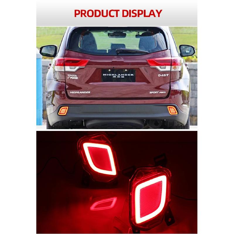 2Pcs Led Rear Driving Light Brake Lights Rear Bumper Lamp Warning For Toyota Highlander Kluger XU50 2014 2015 2016 2017 2018