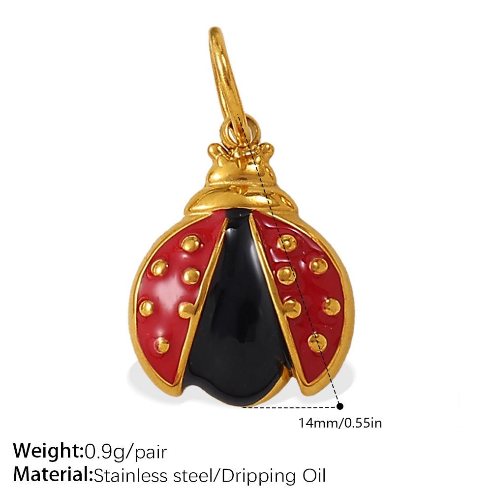 Cartoon Oil Dripping Fruit Diy Pineapple Pendant Stainless Steel Gold-Plated Dopamine Accessories