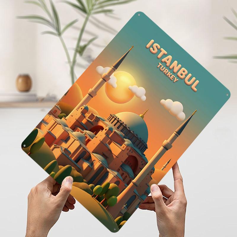 

Istanbul Turkey Travel Tin Plaque Poster Customized Wall Art Retro Vintage Metal Signs for Man Cave Living Room Decoration Decor 7.9x11.8In(20x30cm)