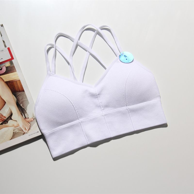 Fashion Thin Strap Beauty Back Exercise Underwear Women's Rib Sexy Pilates Running Breathable Fitness Vest Yoga Bra