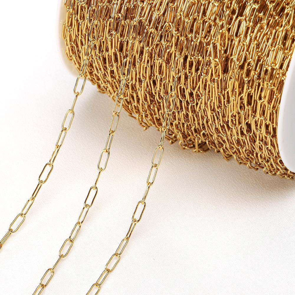 No Fade 1meter Stainless Steel Spiral Twist Stick Link Chain Wave Metal Chain for DIY Necklaces Bracelet Jewelry Making Findings