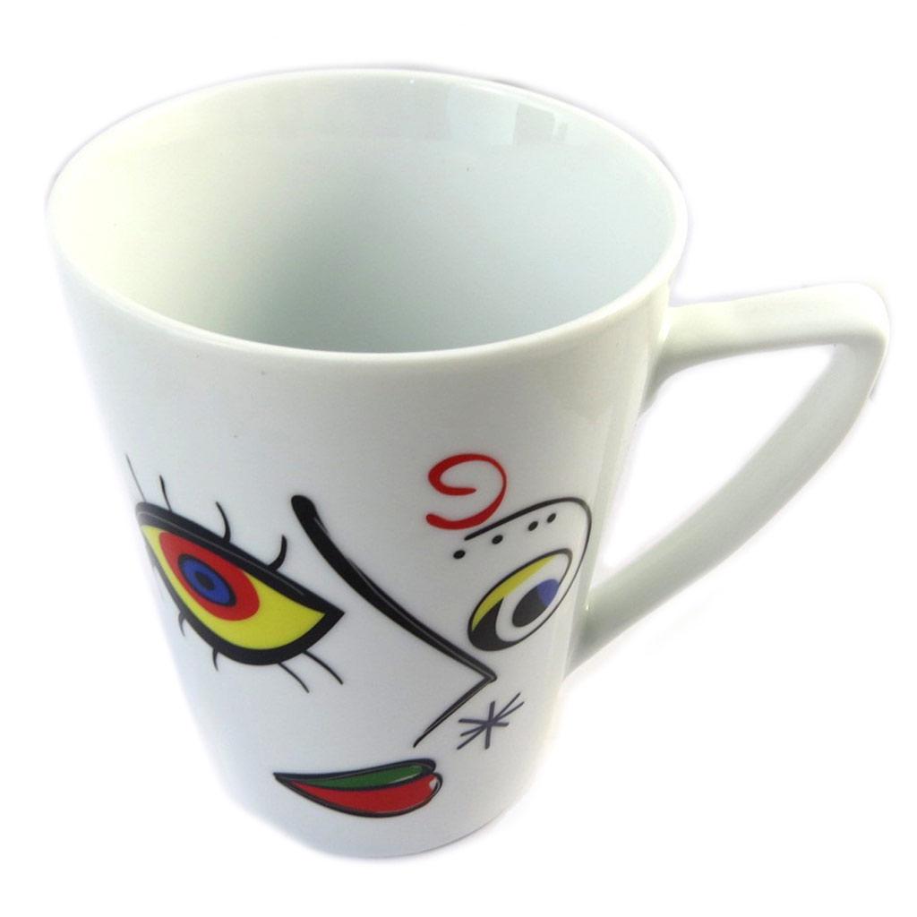 Les Trésors De Lily [P0995] - Porcelain Mug 'Arty' Face - 12x9 Cm