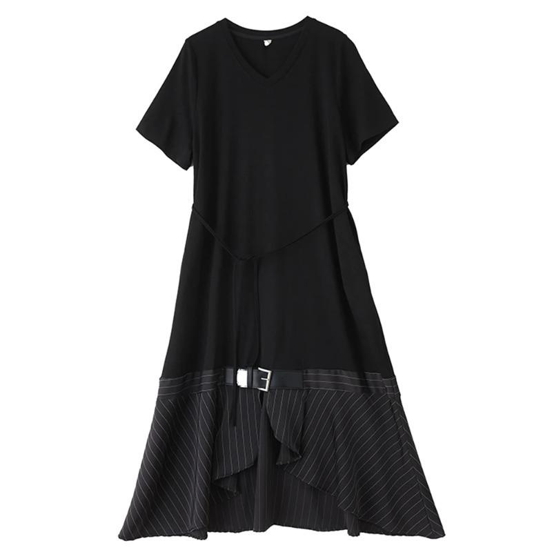 

Xitao Платье асимметричного кроя в полоску с контрастными цветами ZMY1288 One Size чёрный