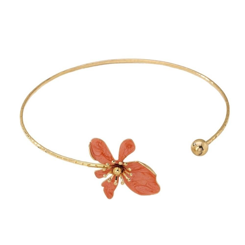 Adjustable Open Chokers Colorful Collar Necklace Elegant Flower Necklaces Vacation