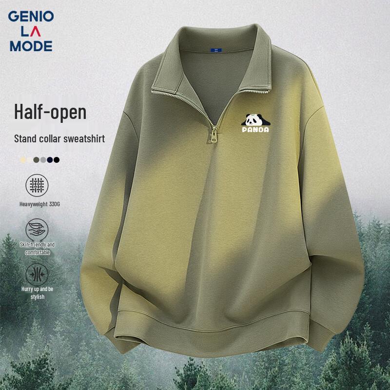 

GENIOLAMODE Men s Autumn/Winter Heavyweight Half-Zip Sweatshirt 3XL