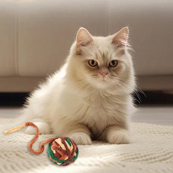 Cat Toys Plush Ball with Bell Interactive Cat Toy Lightweight Bite Resistance Toy for Indoor Cats