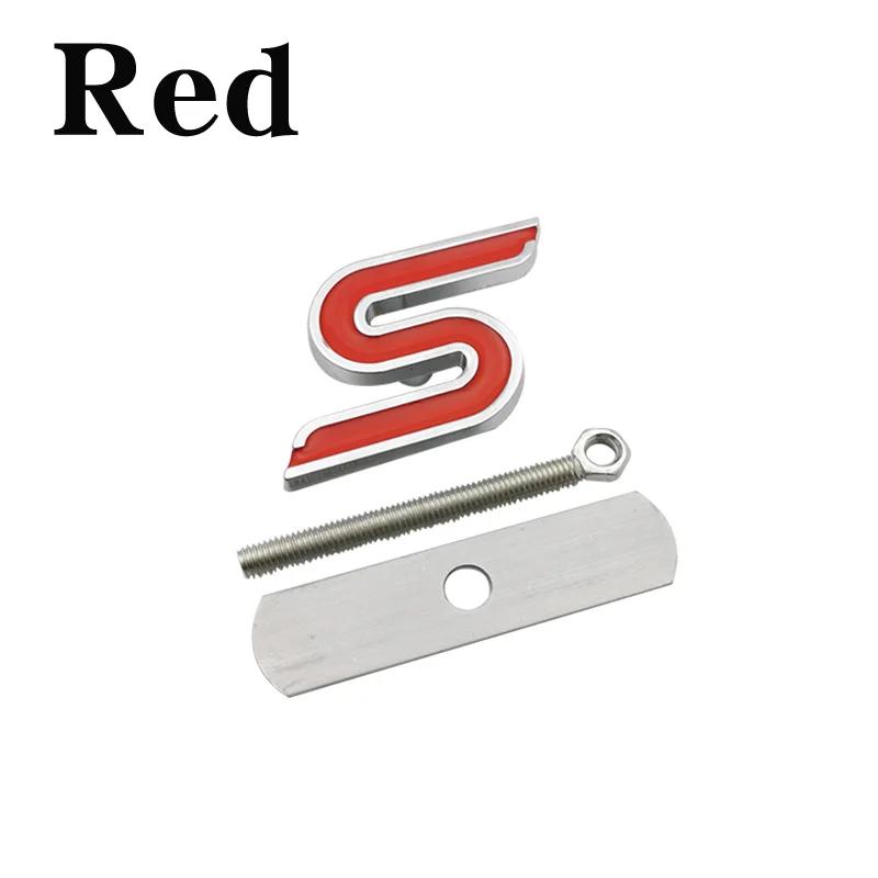 1Pc 3D Metal S Front Grille Chrome Emblem Badge Car Stickers Decals for Focus Fiesta Ecosport Kuga Mondeo Everest Car Styling