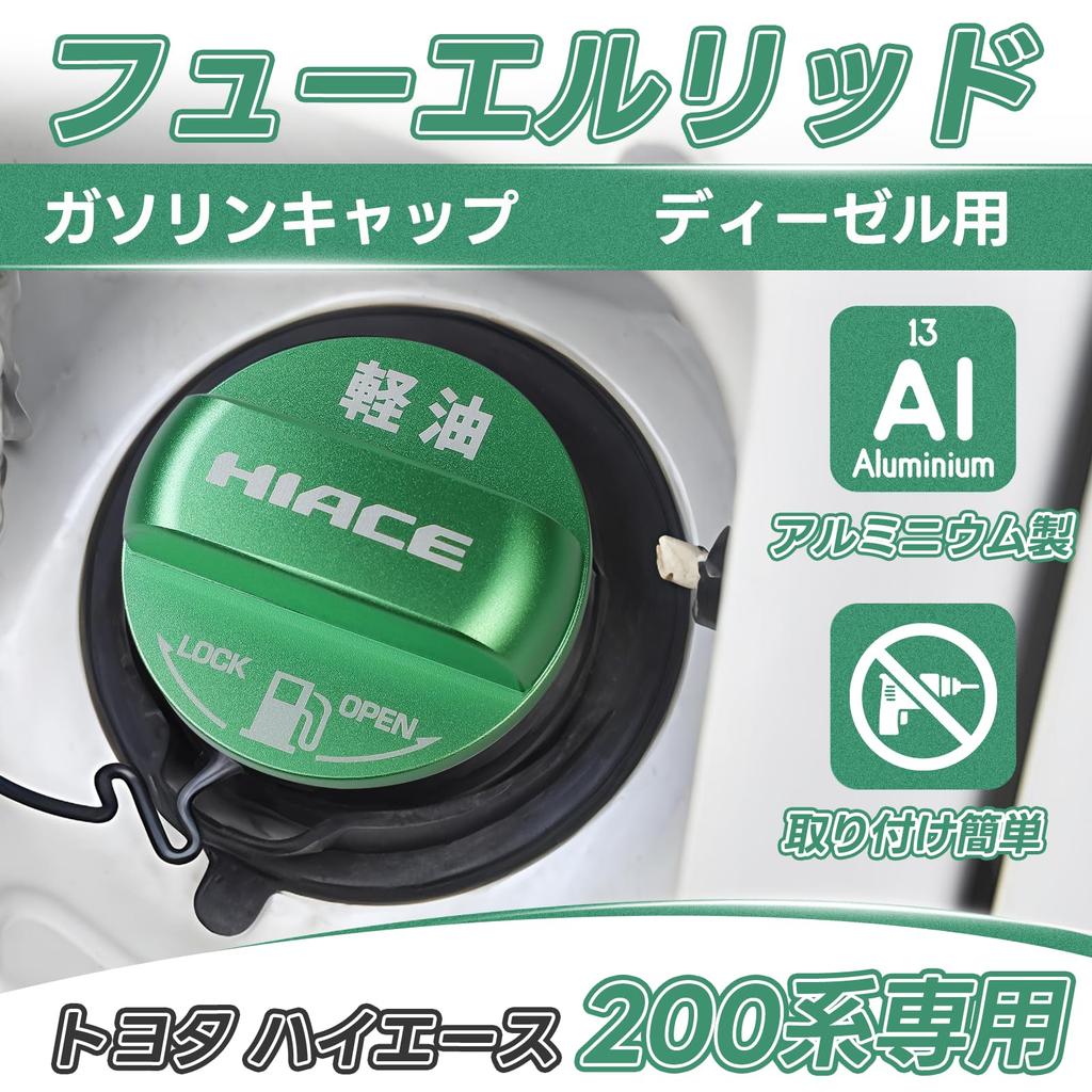SANQUUQOO Fuel Lid For Toyota Hi-Ace 200 Series Fuel Cap Cover, Aluminum Fuel Outlet