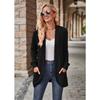 2025 Autumn New Women's Solid Color Ribbed Fleece Casual Patchwork Long Sleeve Cardigan Coat