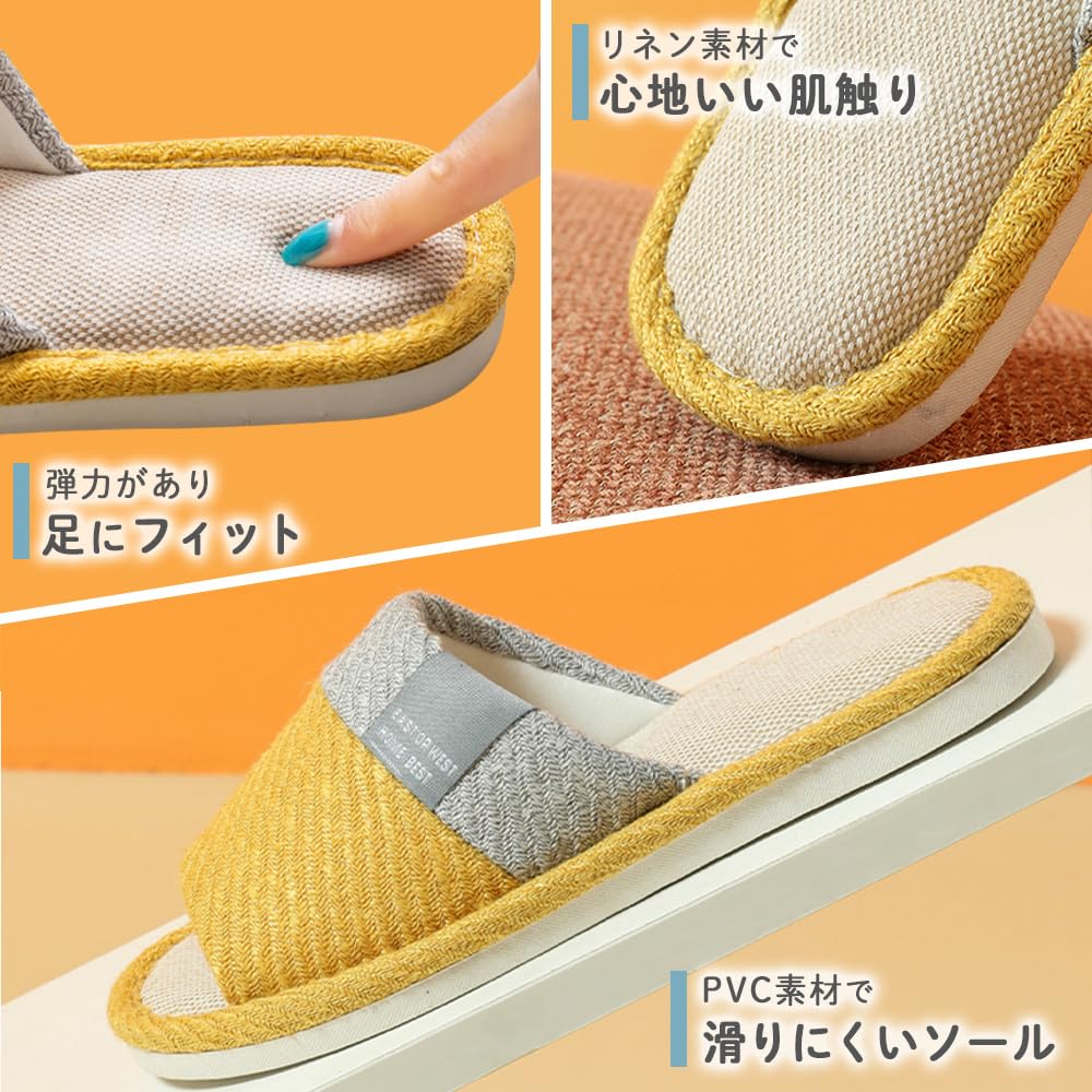 AZNABLE Indoor Slippers for Men and Guest Front Set of 4 Women, Slippers, Opening, (4 Pairs)