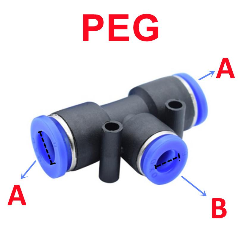 Pneumatic Fittings Pipe Connector Tube 4 5 14mm OD Hose Reducing 8 10 12mm PG PVG PEG PW PZAG Plastic Push In Air Quick Fitting