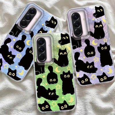 Hülle für Samsung Galaxy A56 A36 A16 A25 A35 A26 S25 S24 Plus Ultra FE 5G Handyhülle Katze Cartoon Farbverlauf für Samsung A55 Taschen