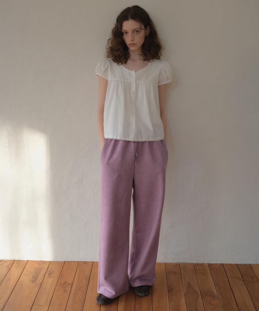 Aueonoseuteljia Lace Applique Pigment Sweatpants_Dusty Purple(O26Pt03)