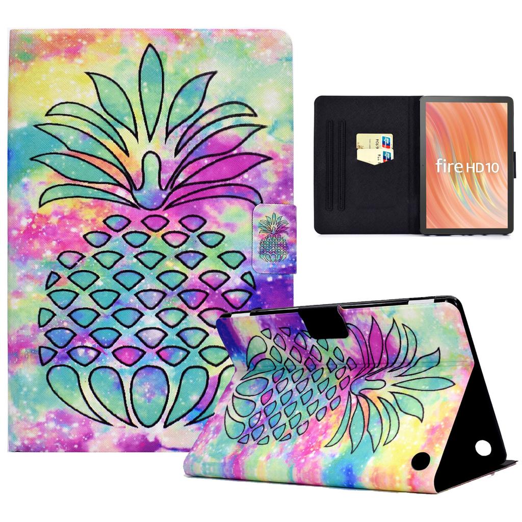 A2 For Amazon Fire HD 10 (2023) Case Pattern Printed PU Leather Tablet Cover with Card Slots