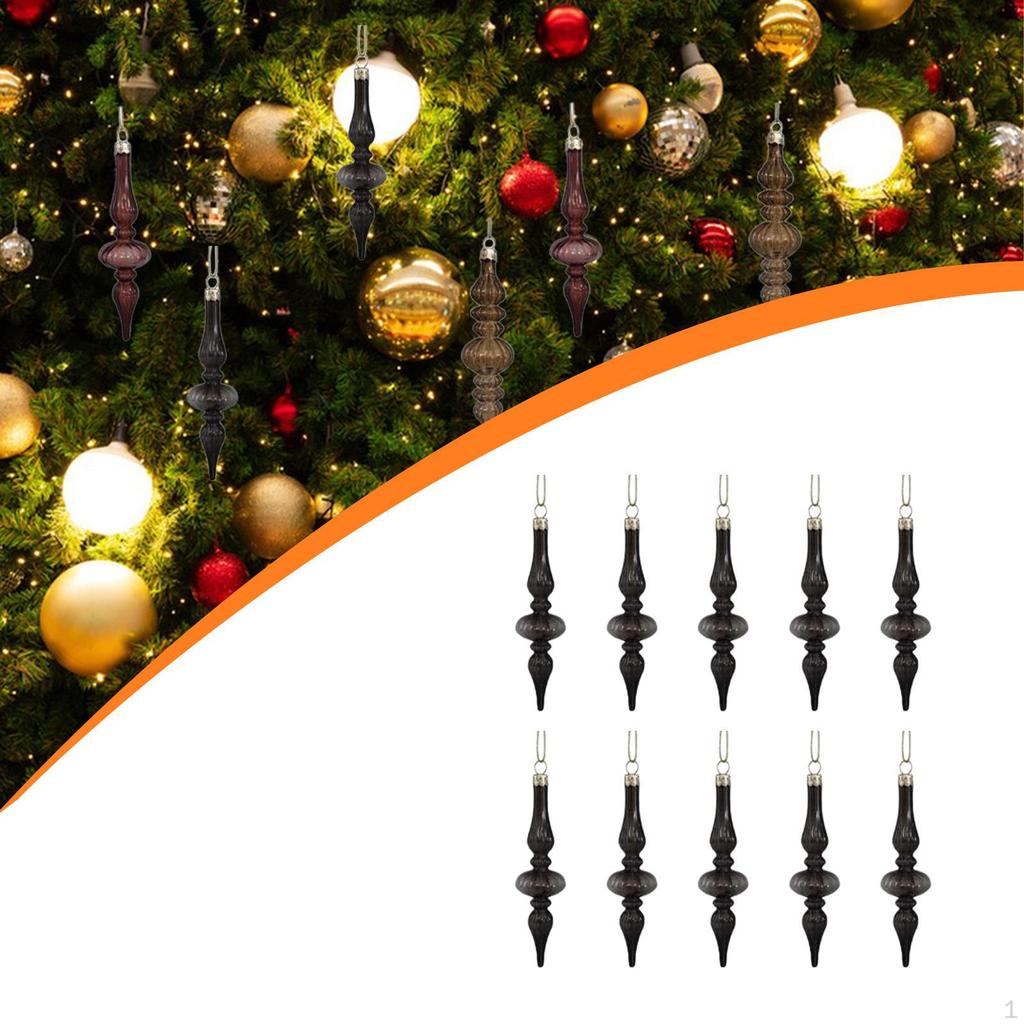 10 Stück Glas Weihnachtskugel Tropfen Vintage Dekorationen Bauernhaus Spitze Ornamente für