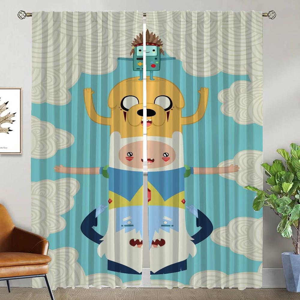 

Adventures Time Home Interior Curtains 2 Pieces Partition Curtains for Living Room Curtain Halloween Decoration Shades Kitchen W50xH70cmx2pcs-CL