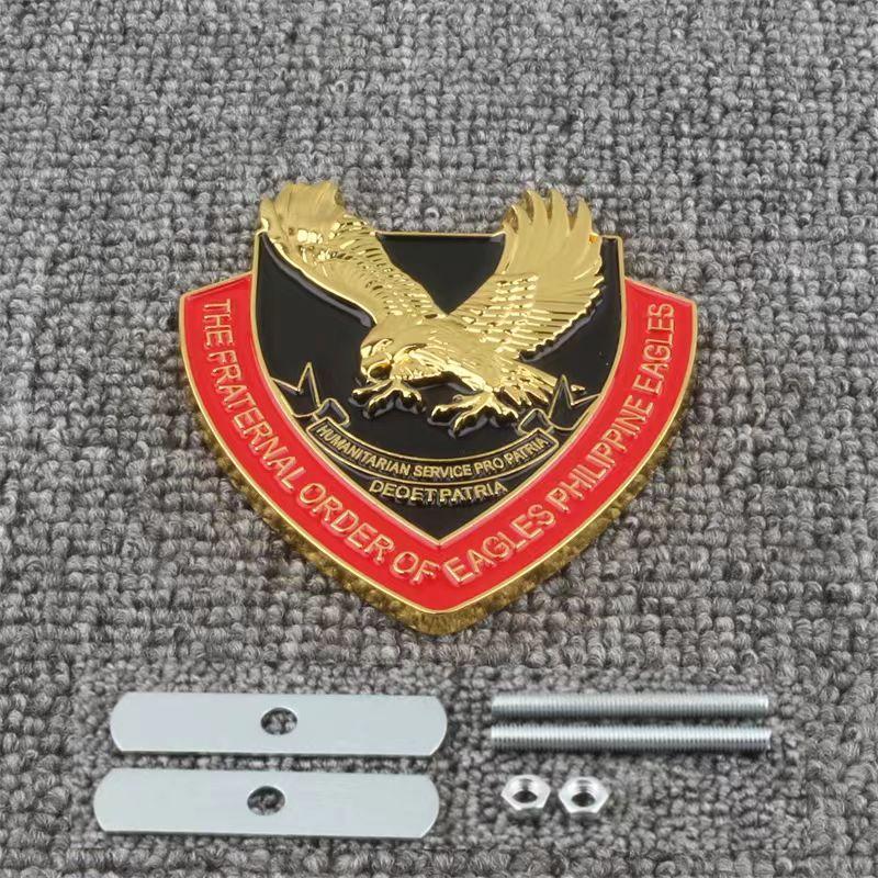 Car 3D Metal Fraternal Order of Philippine Eagles Logo Styling Decals Sticker Emblem Badge Animal Hawk Decoration Body Stickers
