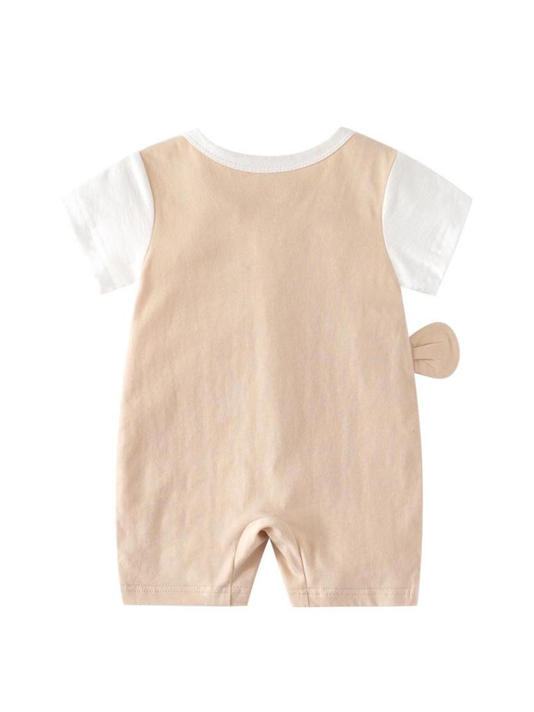 Summer Short Sleeve Pure Cotton Baby Romper - Infant Cartoon Crawling Bodysuit