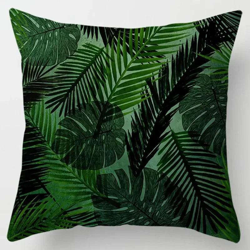 Luxury Home Decor Cushion Cover Office Decor Pillow Cover Tropical Plant Close Up Cactus Pattern Pillow Cover