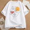 Line Face Graphic Print Tshirts For Unisex Summer Casual Fashou Harajuku Loose Streetwear Tops Crew Neck Short Sleeve Tshirts