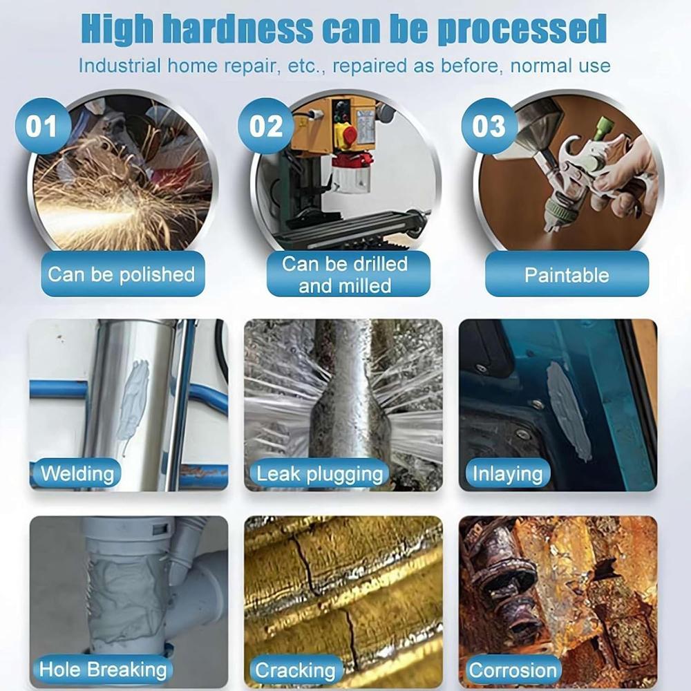 Metallreparaturkleber Gießen AB-Kleber Hochfester Klebstoff für Gusseisen Hitzebeständig Kaltschweißen Industrielles Reparaturmittel