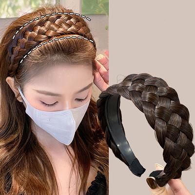 Breite Twist Perücke Stirnbänder für Frauen Fishbone geflochtene Haarbänder handgemachte Kopf Hoop Haarbänder Styling Kopfbedeckungen Zubehör Geschenk