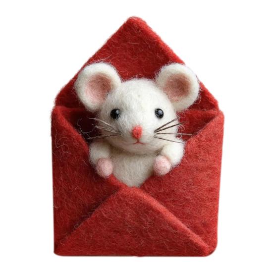 Handmade Felt Mouse Plush Toy Cute Animal Ornament Soft Charming Home Decor Unique Gift for Collectors