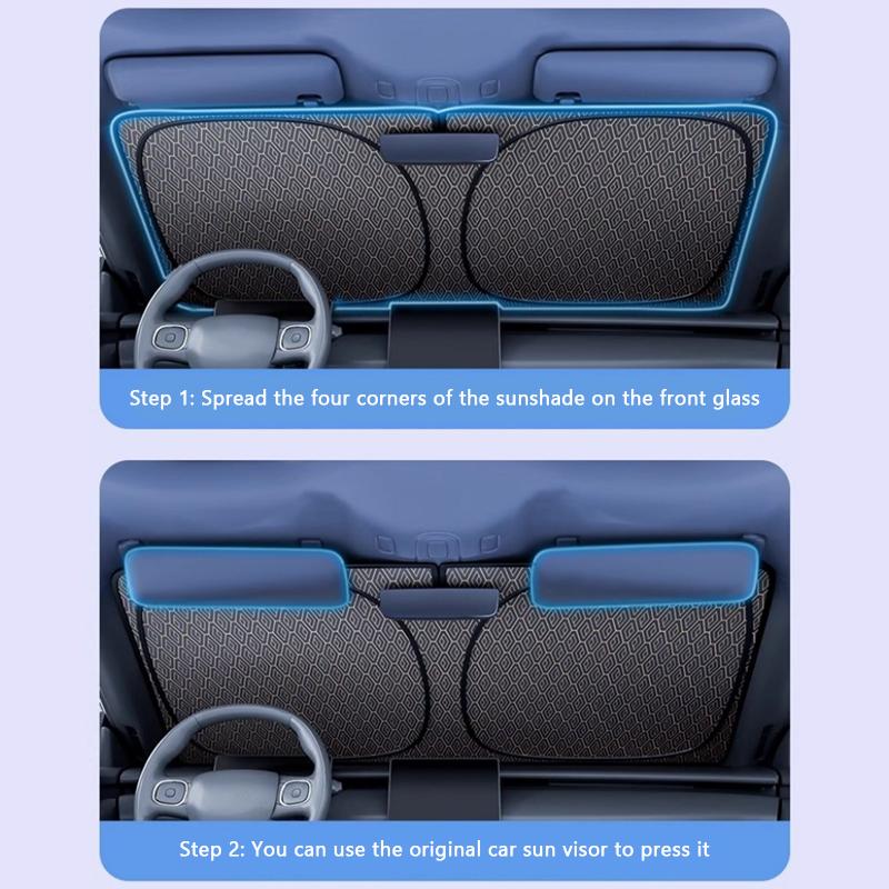 SEAMETAL Car Sun Shade Front Windscreen Laser Sunshade Cover Foldable Sun Protection Heat Insulation Visor Cover