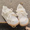 Ugly Cute Hollow Platform White Shoes Women's Moral Training 2025 Summer New Chic Niche Breathable Woven Sports Shoes