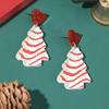 Europäische & Amerikanische Liebesherz Acryl Weihnachtsbaum Ohrringe für Damen