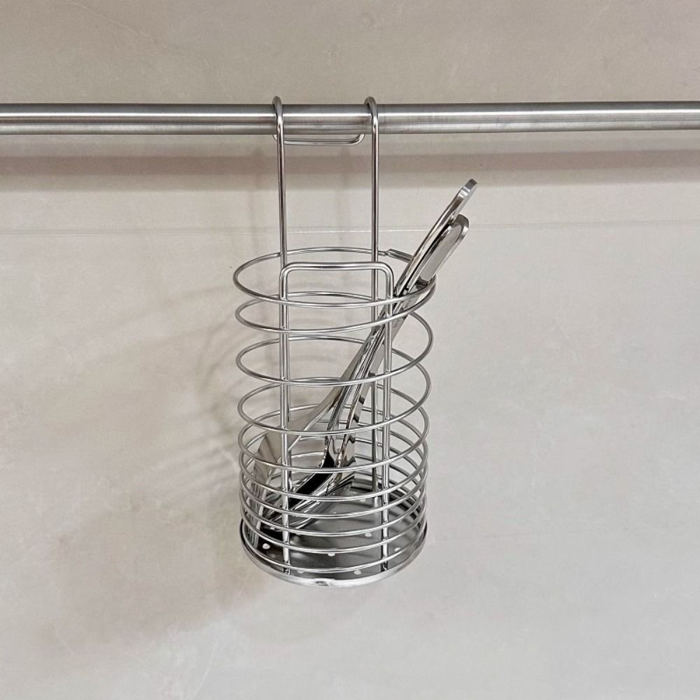 Rostfri Hängande Bestickhållare Rostfritt Stål Kök Avrinningsställ Ätpinnarbur Bord