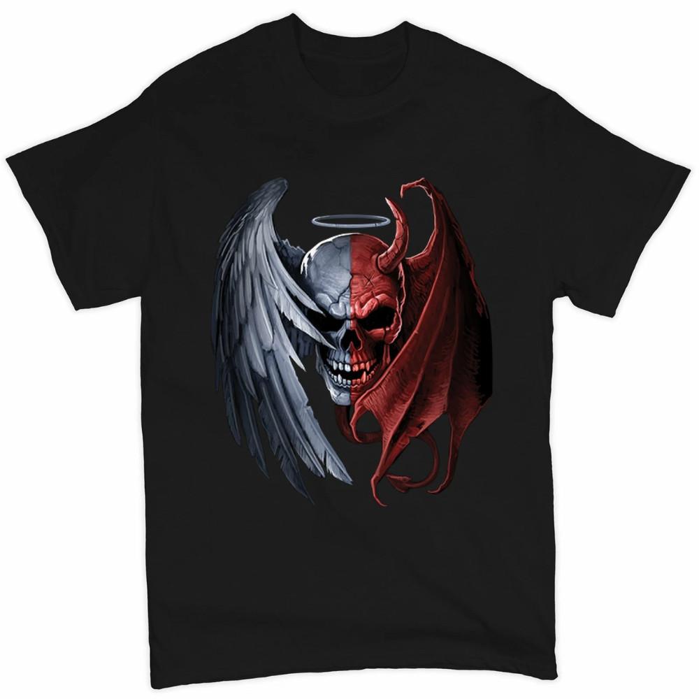 Gothic Demon Angel Skull T-shirt Horror Nightmare Halloween Men s Classic Tee XL