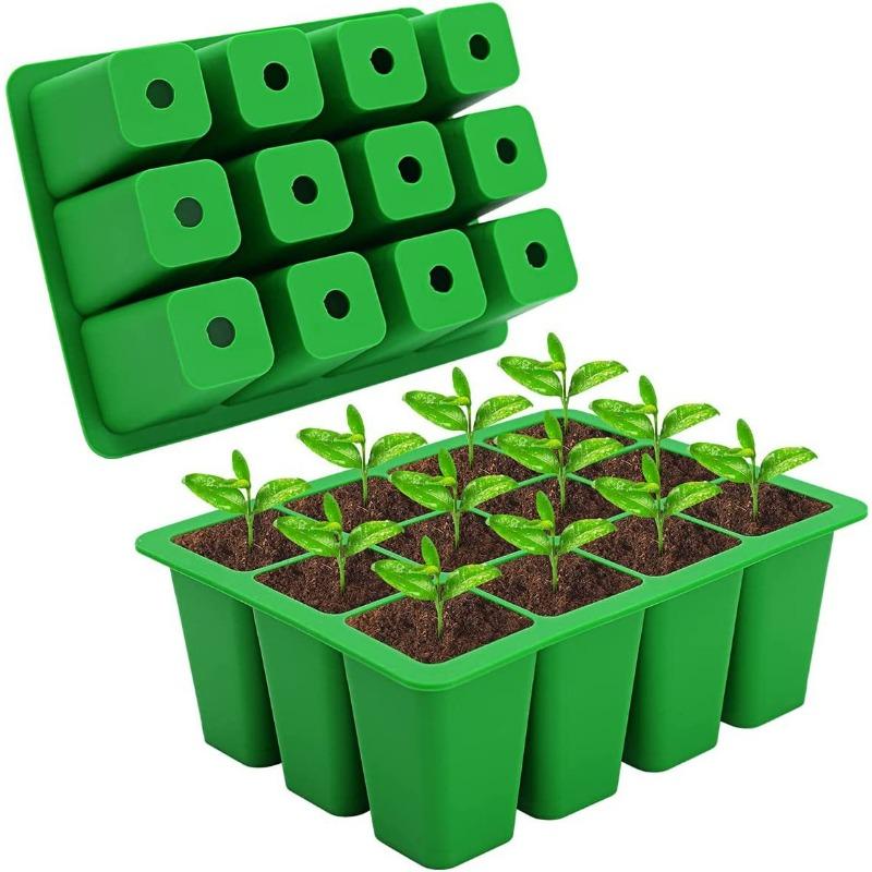 

1PC Silicone Seed Seedling Tray Is Corrosion-resistant, Reusable and Biodegradable. White