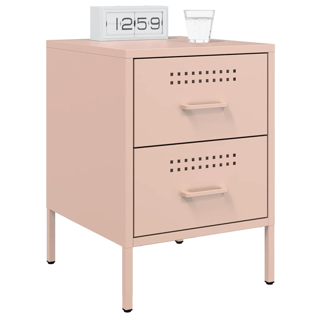 Nightstands 2 pcs Pink 36 x 39 x 50.5 cm Steel