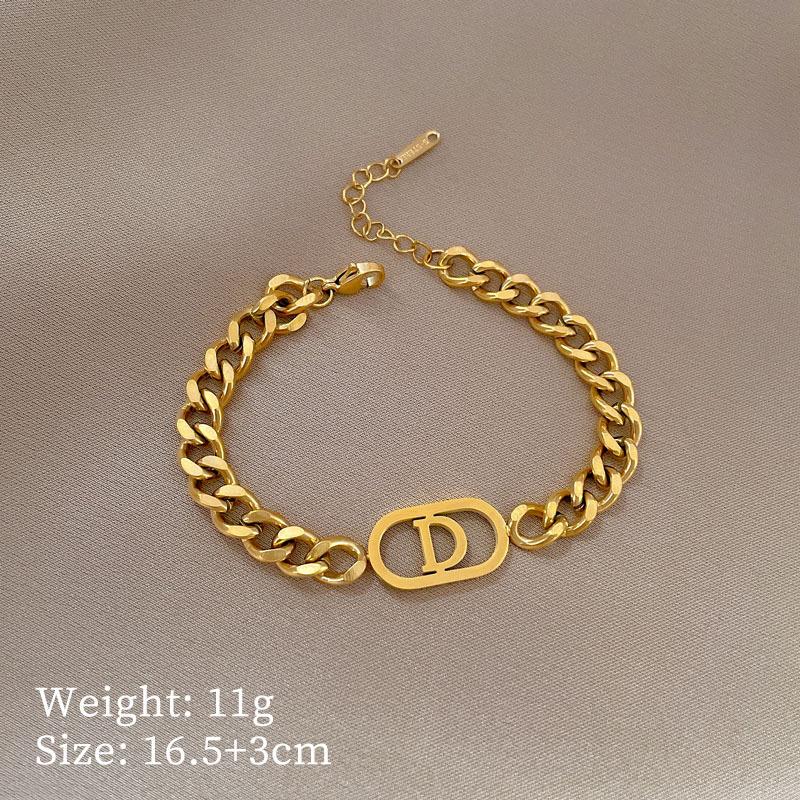 Dongmen Personality Minimalist Style Letter D Personality Chain Bracelet Female Retro Girlfriend