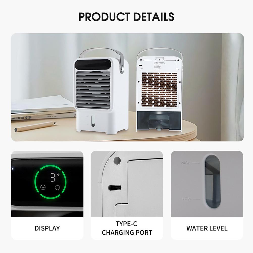 Water Circulation Cooling Fan 3 Speed Air Conditioner Fan Colling Fan Digital Display Cooler Fan for Bedroom Office
