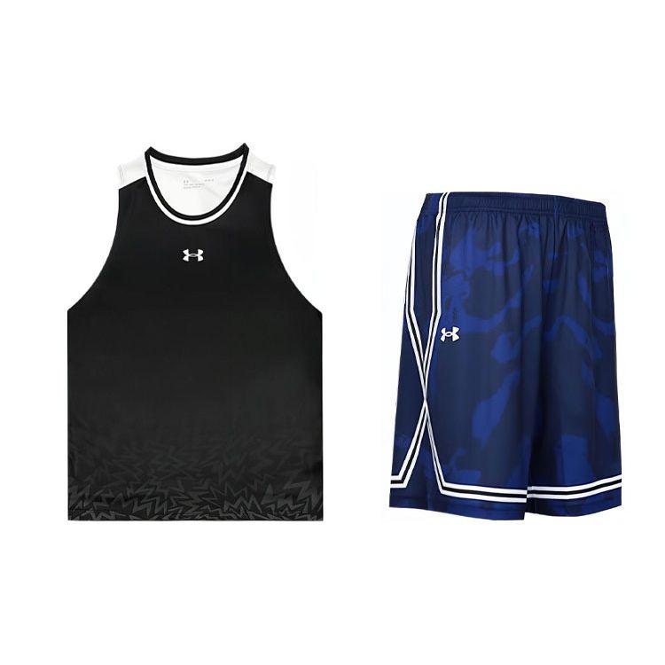 

Under Armour Удобный баскетбольный комплект с круглым вырезом и камуфляжным узором, мужские комплекты 24500108-001+24500210-409 M