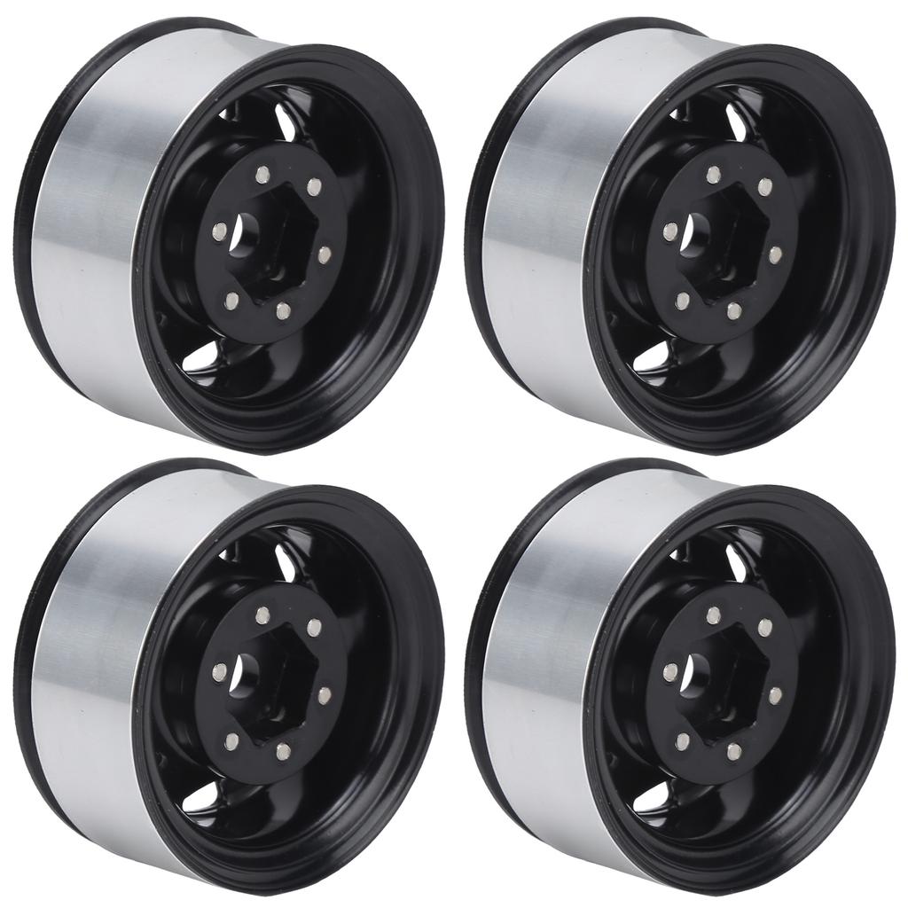 4 Pcs 1.55 Inch RC Wheel Rim Hub Universal RC Wheel Hubs for Axial AX90069 CrawlersBlack