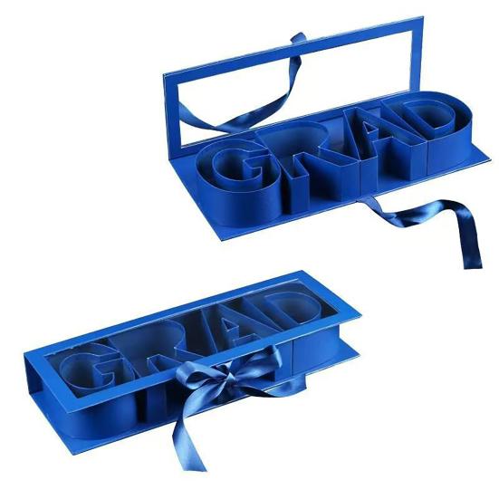 Graduation Gift Box 2026 Sturdy Self-Fillable Letter Shaped Box for Snacks Gifts Flowers Cash No Assembly DIY Graduation Gift for High School College