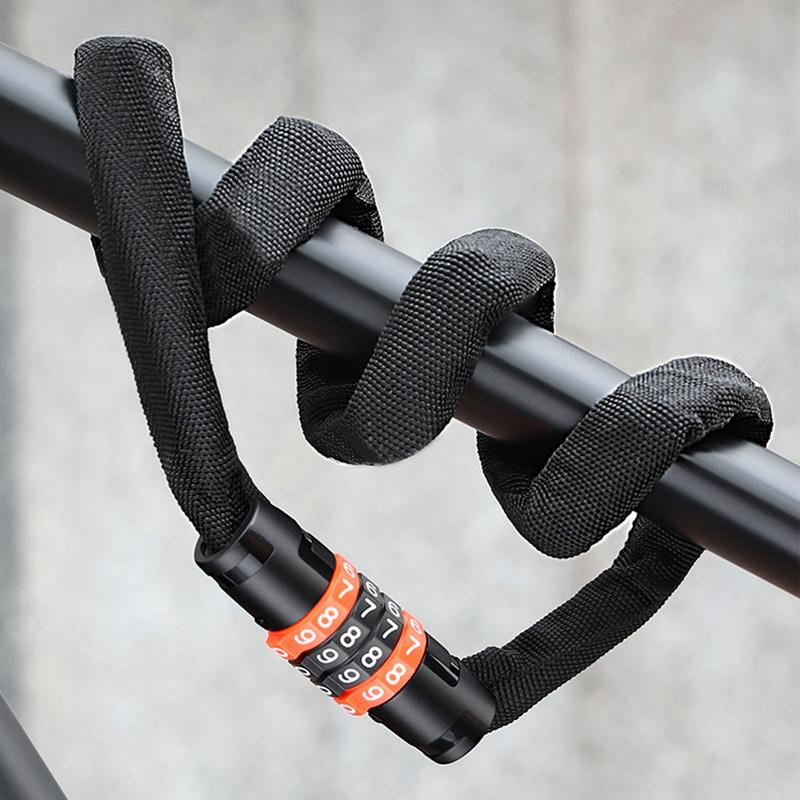 Cycle Lock Cable Long Security Resettable Locks 4 Digit Combination Cable Riding Accessories For Outdoor Commute Trip Fence Gate
