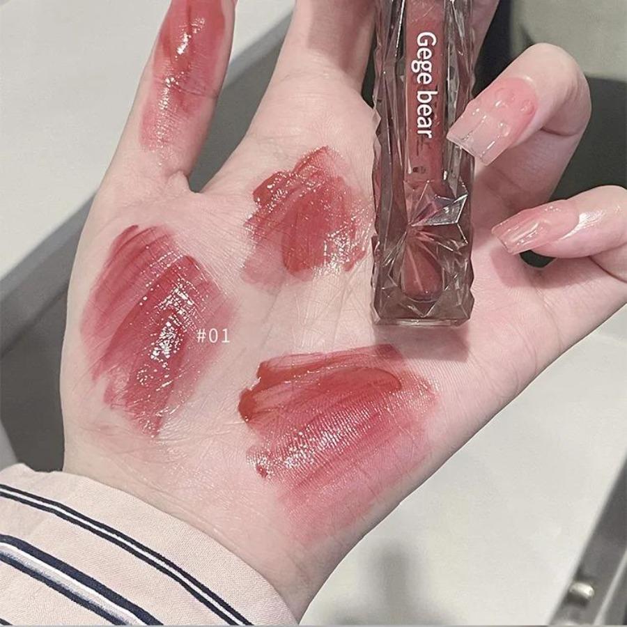 Gege Bear Kristallspiegel Wasser Lipgloss Hydratisierend und Ultra-Feuchtigkeitsspendend Hochglänzend Glänzende Lippenfarbe Voller Ihre Lippen