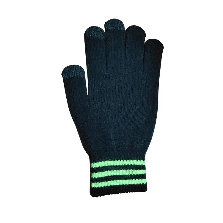 

Winter Women s Thickened Velvet Finger-covered Gloves Knitted Anti-freeze Warm Life Touch Screen Magic Gloves One size
